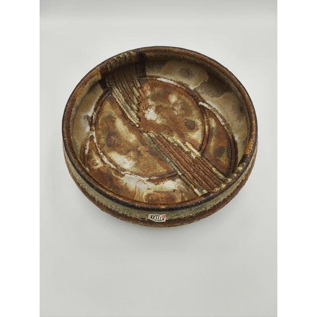 1960s Large Mid-Century Modern Pottery Bowl by Aksel Larsen for Axella, 1960s For Sale - Image 5 of 5