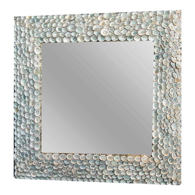 Handmade Cats Eye Shell Mirror For Sale