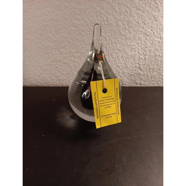 1990s Signed Marian Pyrcak Mp Poland Sommerso Teardrop Paperweight For Sale In Dallas - Image 6 of 6