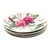 1990s Roy Kirkham English Rose Jumbo Teacup Saucers Bone China England 6.625" - Set of 4 For Sale - Image 4 of 12
