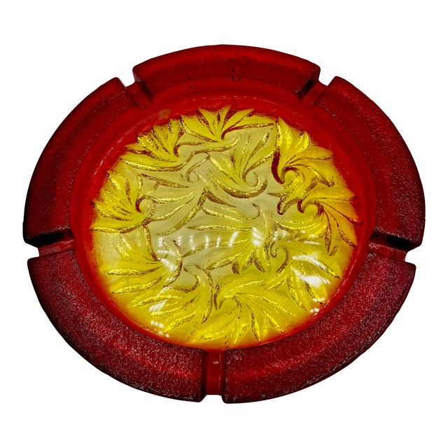 1960s Blenko Amberina Cigar Ashtray For Sale
