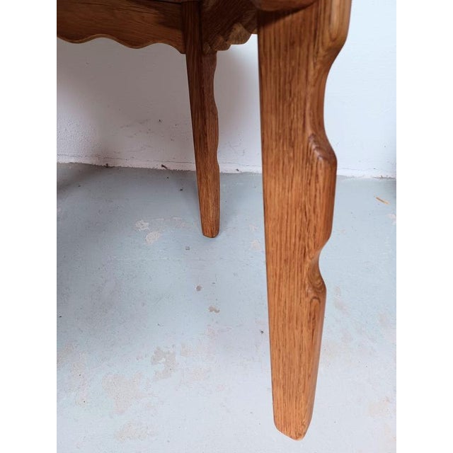 1960s Refinished Brutalist Oak Coffee Table attributed to Henning Kjærnulf 1960s For Sale - Image 5 of 8