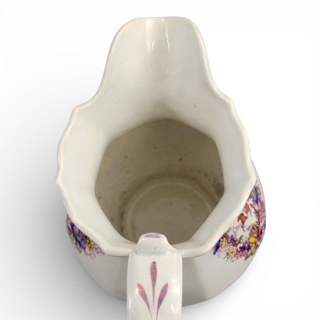 Pink Late 18th Century Georgian Staffordshire Jug with Hand-Painted Oriental Motifs For Sale - Image 8 of 14