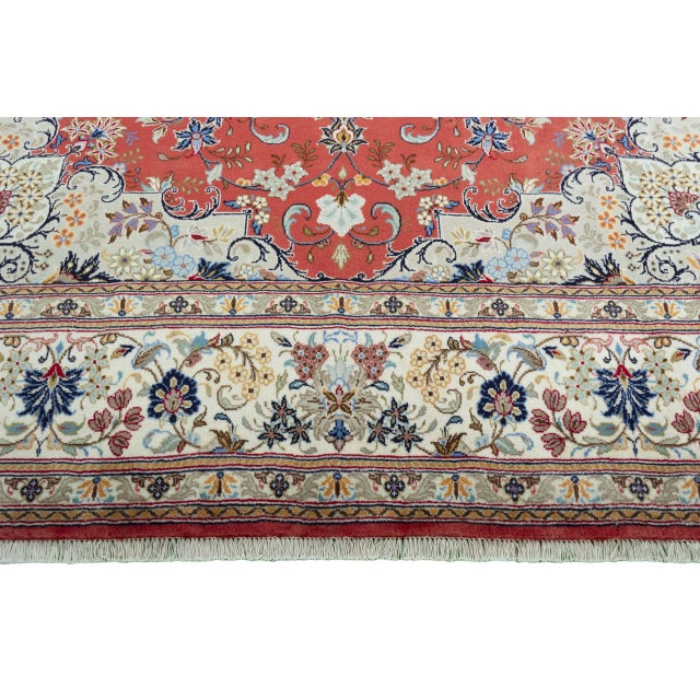 Beige Middle Eastern Hand-Knotted Kashan Cork Rug For Sale - Image 8 of 13
