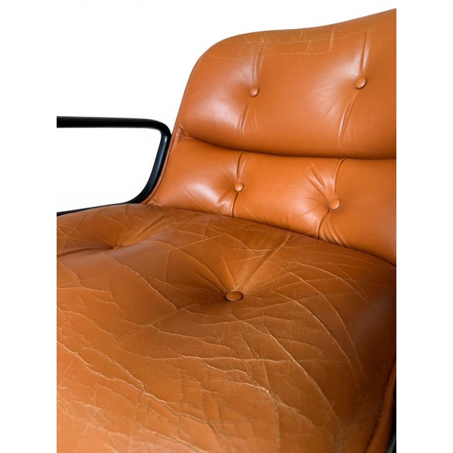 Goldenrod Vintage Camel Leather Executive Chairs by Charles Pollock for Knoll, 1970s, Set of 2 For Sale - Image 8 of 12