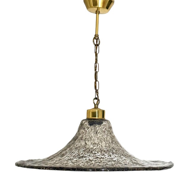 Vintage Glass Pendant Lamp, 1970s For Sale