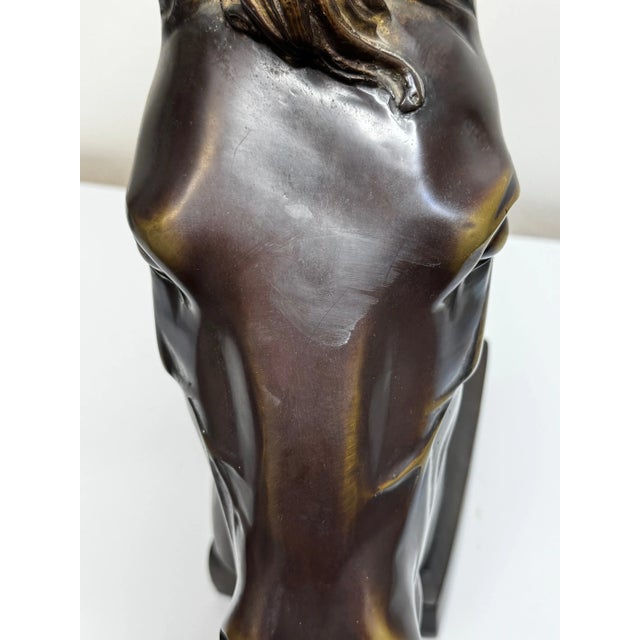 Mid-Century Italian Expressive Bronze Horse Head Sculpture C1950 After Raffaello Romanelli For Sale - Image 14 of 16