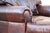 Vintage Old Hickory Tannery Brown Leather Chaise Lounge Chair, Feather Cushions For Sale In Los Angeles - Image 6 of 18