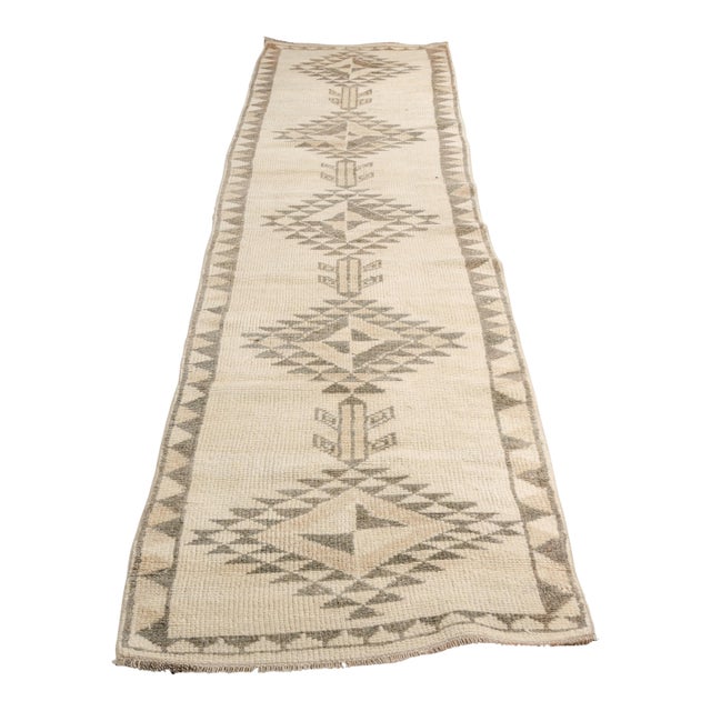 Mid 20th Century Natural Turkish Kitchen Decor Runner For Sale