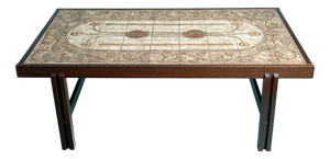 Danish Coffee Table with Ceramic Top, 1980s