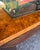 Century dining set comprised of a burl table with two smoked glass panel inserts, two additional burl leaves, 2 armchairs...