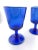 Pair of 1960s Vintage Hand Blown Cobalt Blue Stemmed Wine Goblets For Sale - Image 11 of 12