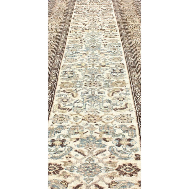 Antique Persian Malayer Runner With Elegant Allover Botanical Pattern 3'0 X 16'8 For Sale - Image 9 of 15