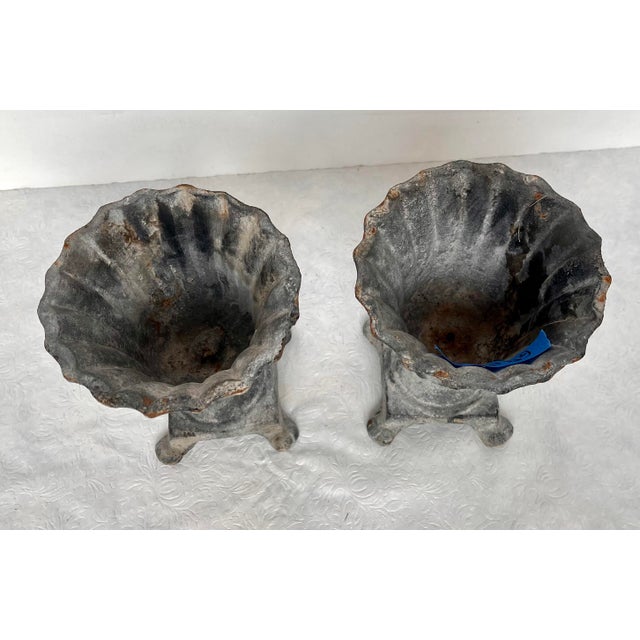 Vintage French Cast Iron Pedestal Urn For Sale - Image 13 of 17