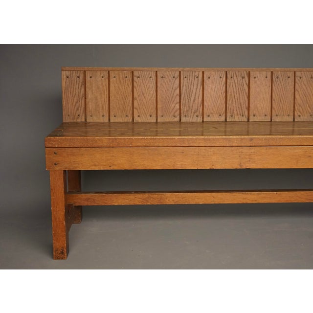 A Delft School oak bench .School of Granpré Molière or A.J.Kropholler. Traditionalism in the Netherlands emerged shortly...