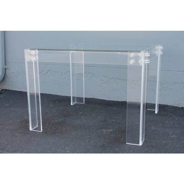 Transparent C. 1960's Mid Century Modern Lucite Dining Table For Sale - Image 8 of 11