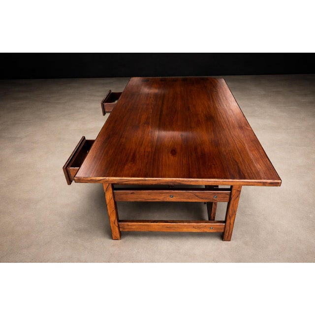 Brazilian Modern Rosewood Desk With Dual Drawers — Brazil, 1960s For Sale - Image 14 of 15