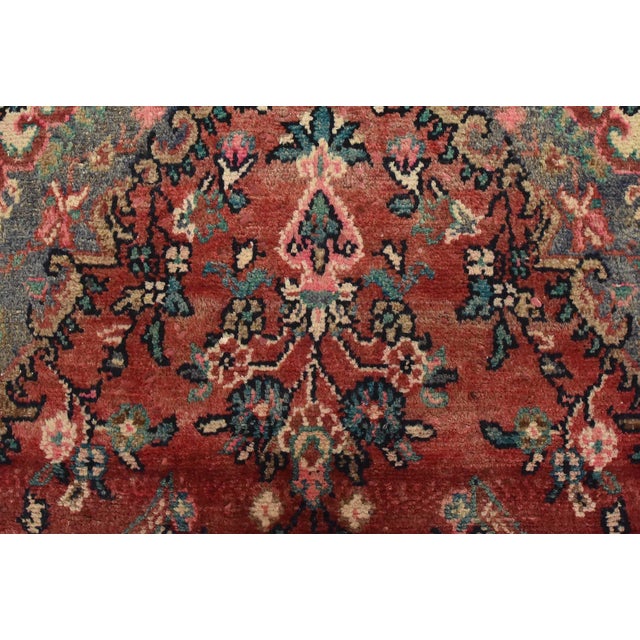 Malayer Runner 3’10” X 9’2” Red Wool Semi-Antique Traditional Hand-Knotted Rug For Sale - Image 10 of 14