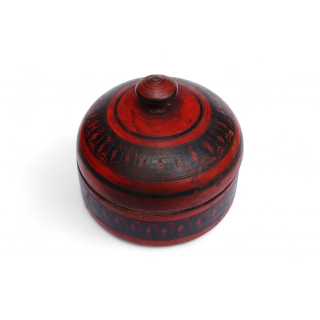 Handpainted Wooden Lacquerware Spice Box, 1950s For Sale - Image 6 of 11