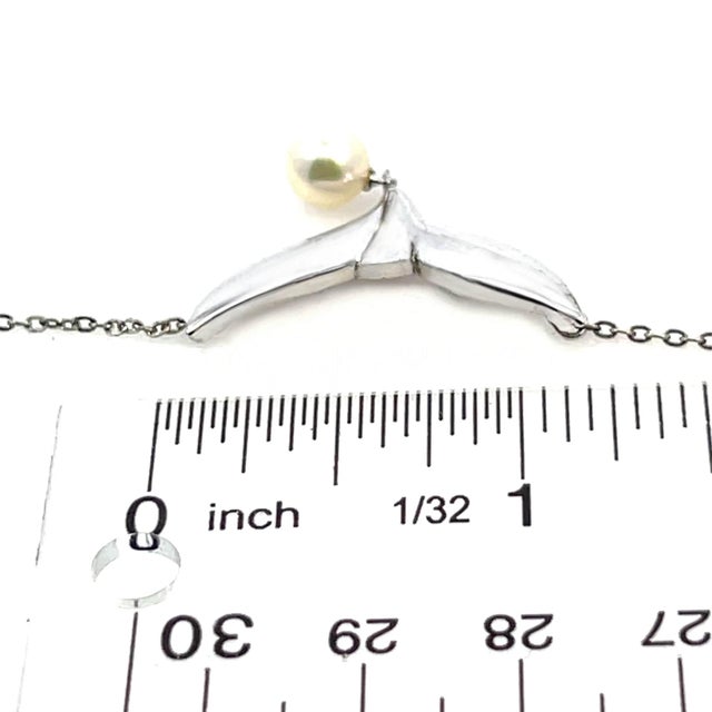1990s Mikimoto Estate Akoya Pearl Necklace 17" Sterling Silver 6.50 mm For Sale In New York - Image 6 of 8