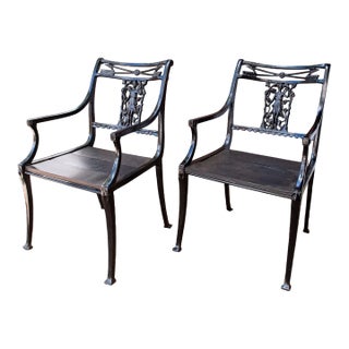 Molla Diana the Huntress Powder Coated Iron Chairs — A Pair For Sale