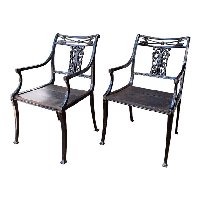 Molla Diana the Huntress Powder Coated Iron Chairs — A Pair For Sale