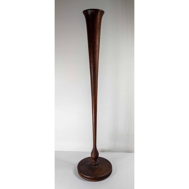 Brown 20th Century 29" Large Arts & Crafts Turned Wood Bud Vase or Candle Holder For Sale - Image 8 of 15