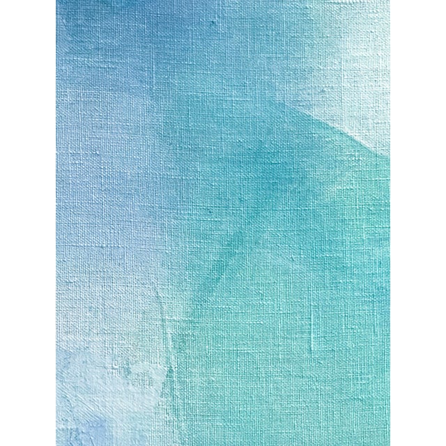 Bottle Green “Longer if I May” Contemporary Abstract Painting in Subtle Neutrals & Textured Layers by Stacey Warnix For Sale - Image 8 of 11