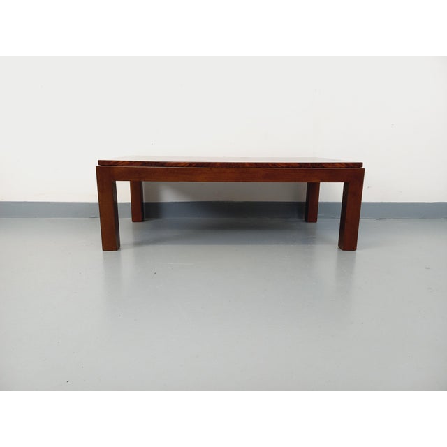 Vintage Rectangular Coffee Table in Elm and Burl, 1970s For Sale - Image 11 of 18