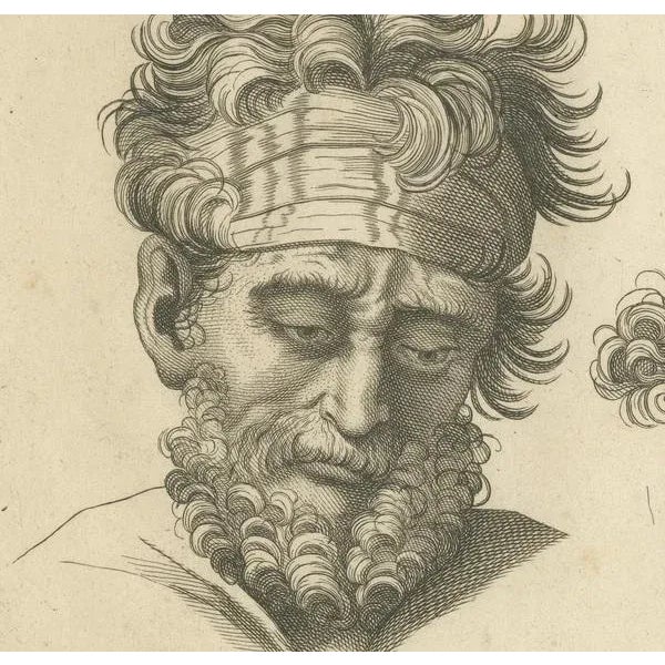 Pigné, Reflective Resilience: Profiles, 1740, Engraving For Sale - Image 4 of 6