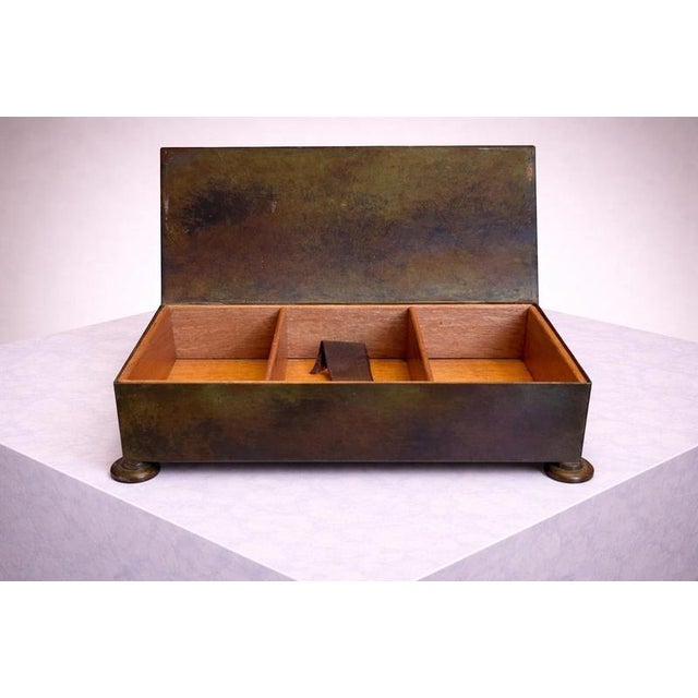 1930s Swedish Art Deco Bronze Box with Cedar Interior, 1930 For Sale - Image 5 of 11