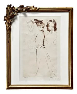 Paul César Helleu, Study of 4 Women, Hand-Signed Etching