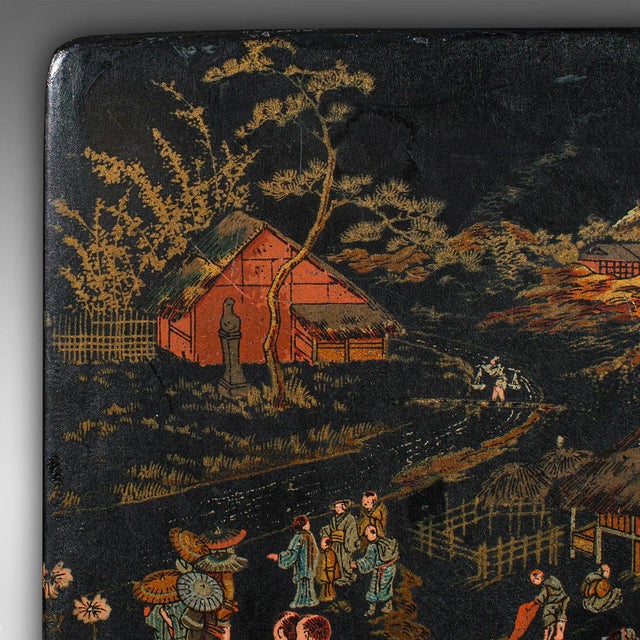 Paint 1900's Antique Japanese Lacquered Presentation Box For Sale - Image 7 of 12