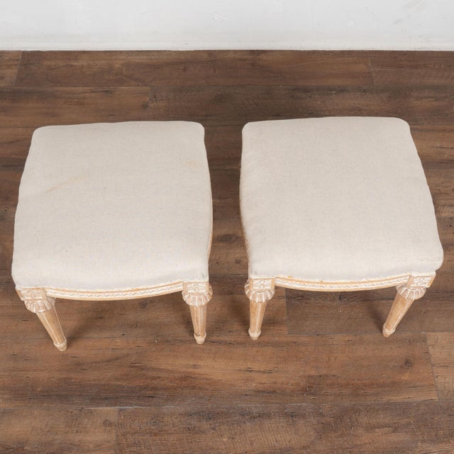 Gustavian (Swedish) Pair, 19th Century Swedish Gustavian Tabouret Stools For Sale - Image 3 of 11