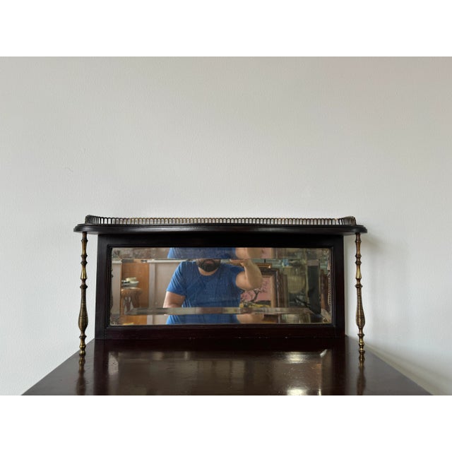 1900 - 1909 1900's Antique English Mahogany Brass Framed Music Cabinet For Sale - Image 5 of 12