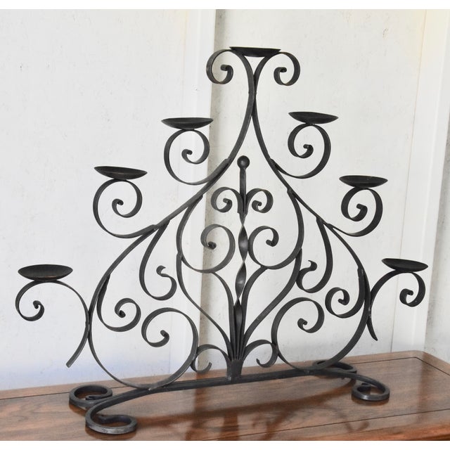 Spanish Style Wrought Iron Floor Candelabra 7 Candle Holder Chairish