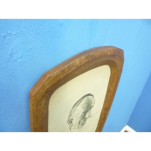 Anthroposophical Oak Picture Frame, 1920s For Sale - Image 3 of 11