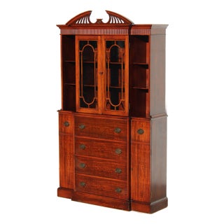 Mid-20th Century Maddox Mahogany Breakfront Cabinet With Butler’s Secretary Desk For Sale