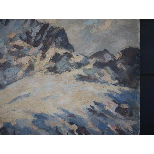 Blue C. H. Zimmermann, Winter on the Alpspitze, 1890s-1910s, Oil on Board For Sale - Image 8 of 14
