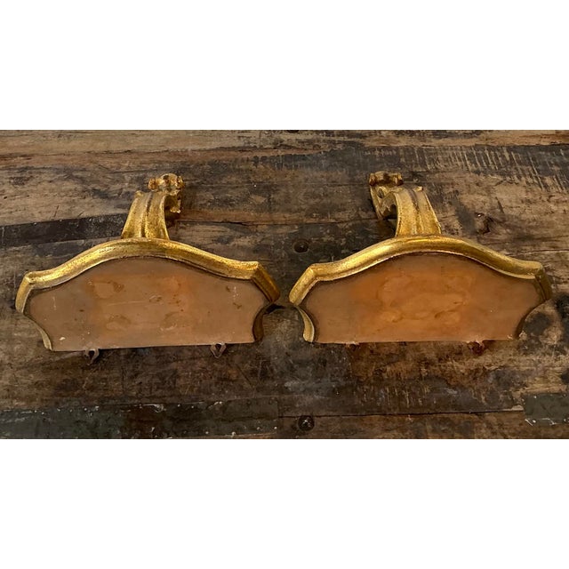 Vintage Gilt Tipped Wall Brackets - A Pair For Sale - Image 11 of 12