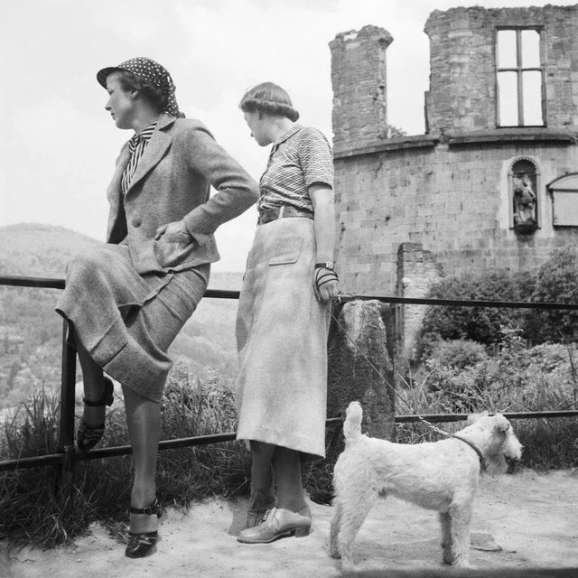 1930s Women, Dog at Heidelberg Castle on River Neckar, Germany 1936, Printed 2021 For Sale - Image 5 of 5