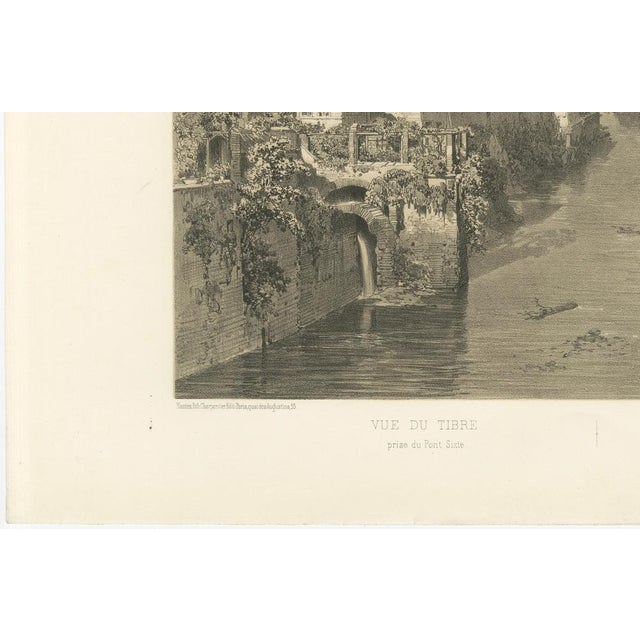 Paper After Bayot, Rome Tiber View from Ponte Sisto, 1869, Print For Sale - Image 7 of 9