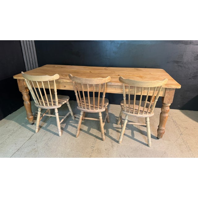 Pine Farmhouse Dining Table, 1920s For Sale - Image 17 of 18