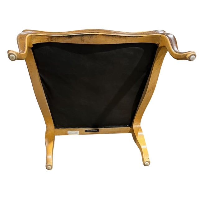 1990s Pair of William Switzer Louis XV Leather Armchairs For Sale - Image 16 of 18