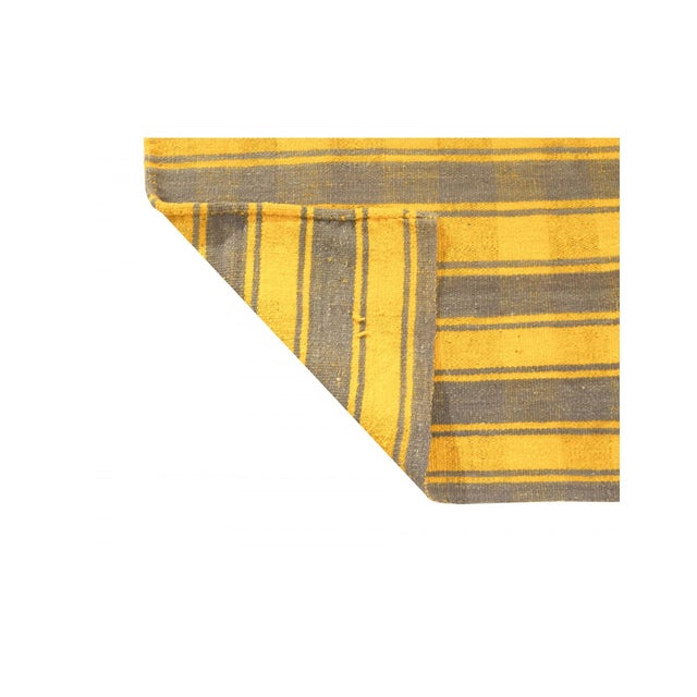 1960s Yellow & Gray Vintage Kilim Rug - 6`7" X 7`1" For Sale - Image 5 of 6