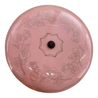 Antique Pink Glass Cieling Mount Lamp Shade For Sale