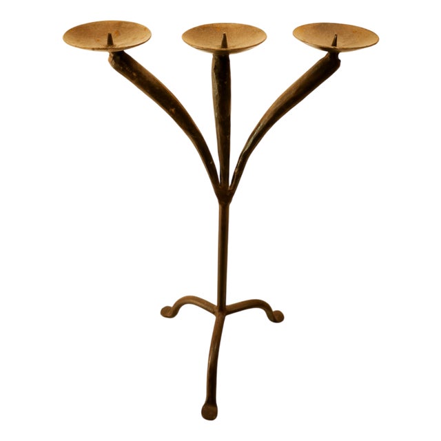 Candleholder in Wrought Iron For Sale