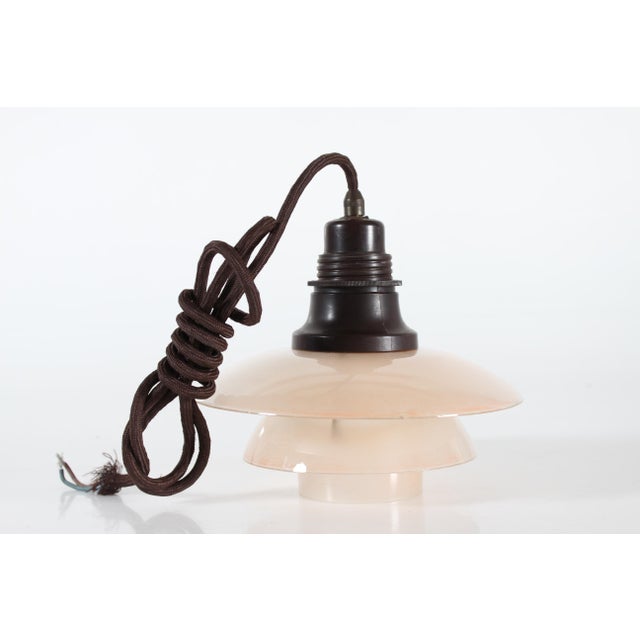 Art Deco Rose-Grey Glass Shades Pendant Light by Poul Henningsen for Louis Poulsen, Denmark, 1930s For Sale - Image 3 of 17