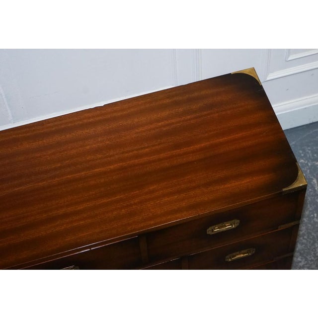 Vintage Military Campaign Brass Sideboard from Jansen of London For Sale - Image 10 of 15