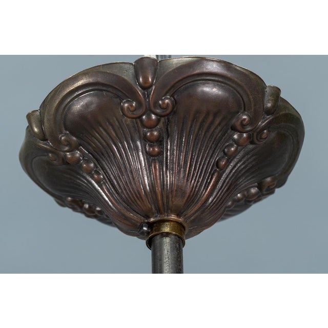 French Art Deco Cream Alabaster and Brass Pendant Light, 1920s For Sale - Image 14 of 18